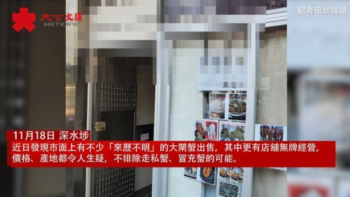 無牌店疑集運走私大閘蟹 無牌店疑集運走私大閘蟹