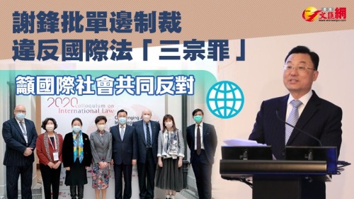 謝鋒批單邊制裁違反國際法「三宗罪」 籲國際社會共同反對 謝鋒批單邊制裁違反國際法「三宗罪」 籲國際社會共同反對