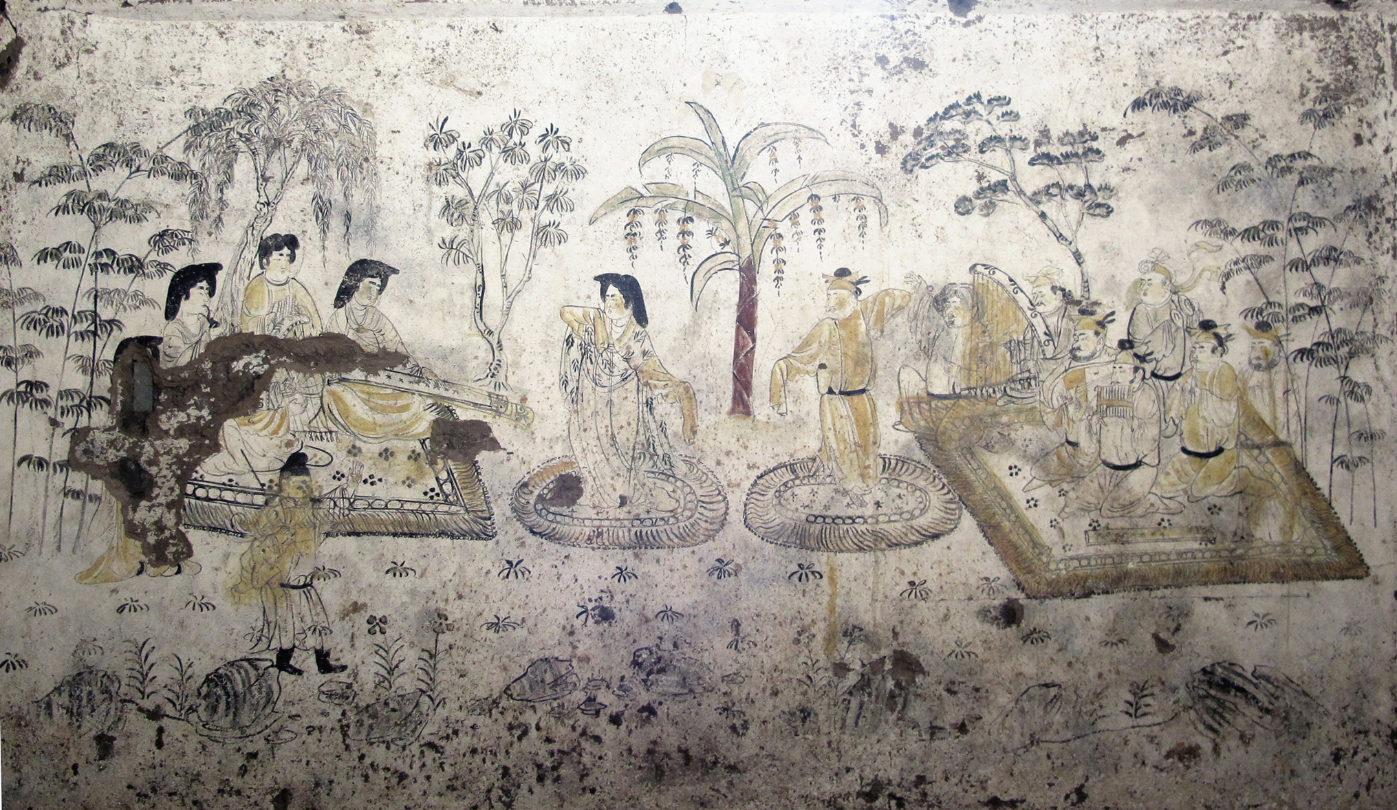 唐韓休墓出土《樂舞圖》。（記者李陽波攝）