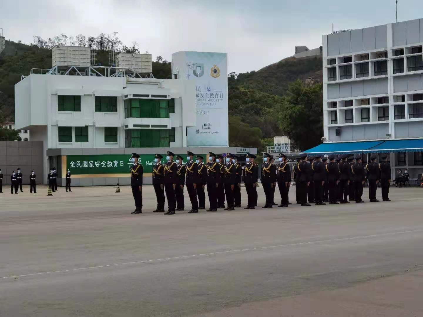中式步操表演。（大公文匯全媒體記者馮沛賢攝）