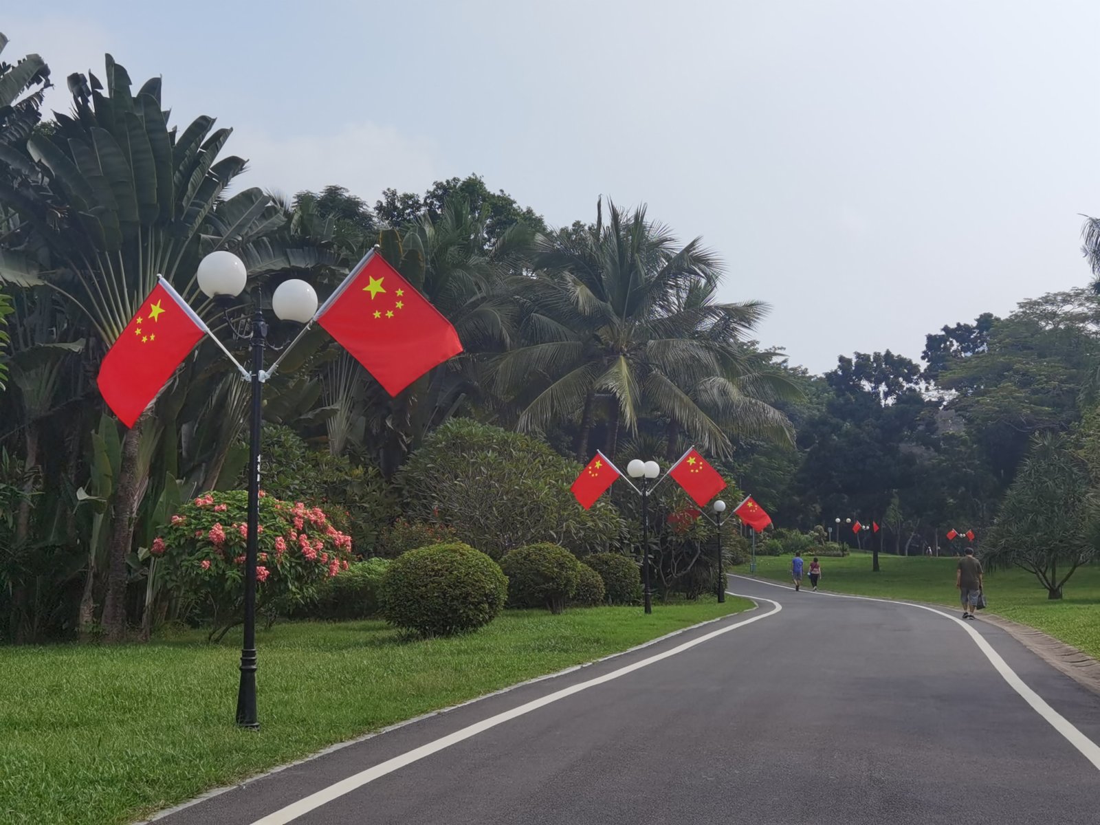 蓮花山公園國旗裝飾 郭若溪攝