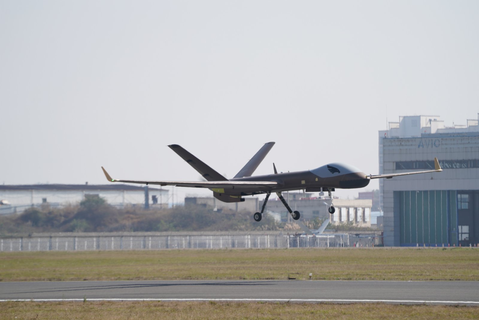 中國翼龍-1E無人機首飛成功。航空工業供圖