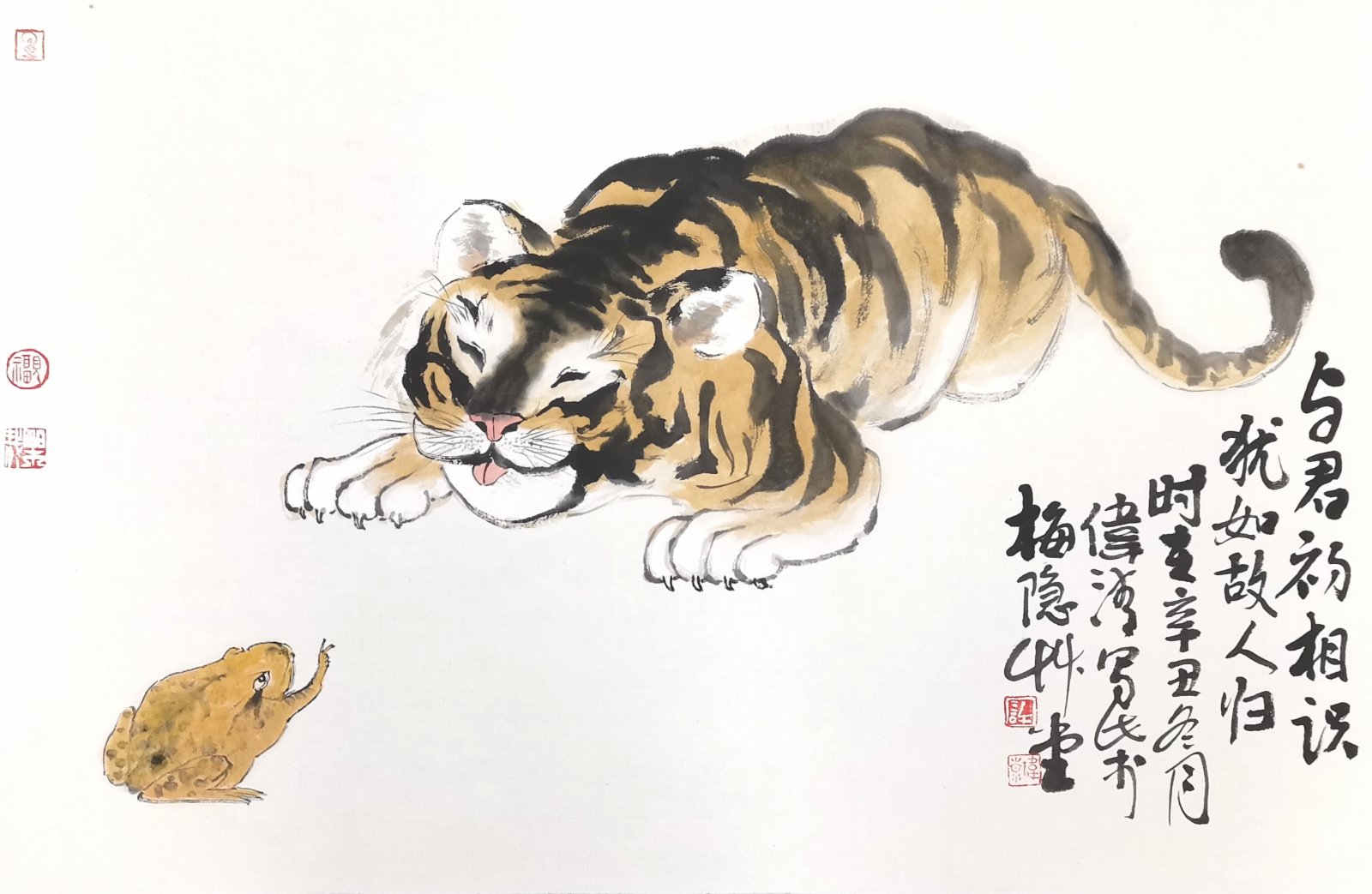 各種形態的老虎在畫家筆下栩栩如生。（受訪者供圖）