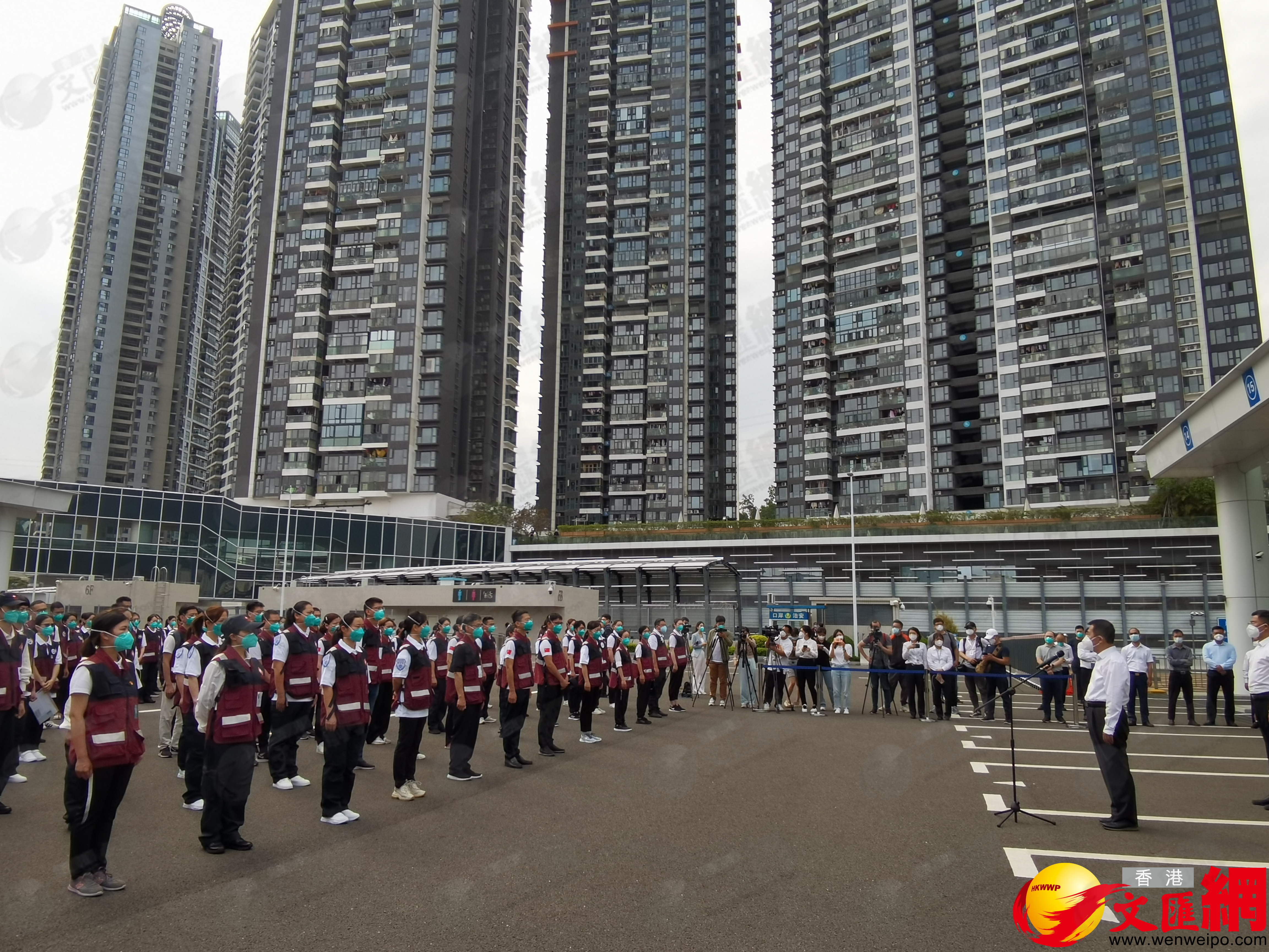 內地援港醫療隊300人 。(記者郭若溪攝) 內地援港醫療隊300人 。(記者郭若溪攝)