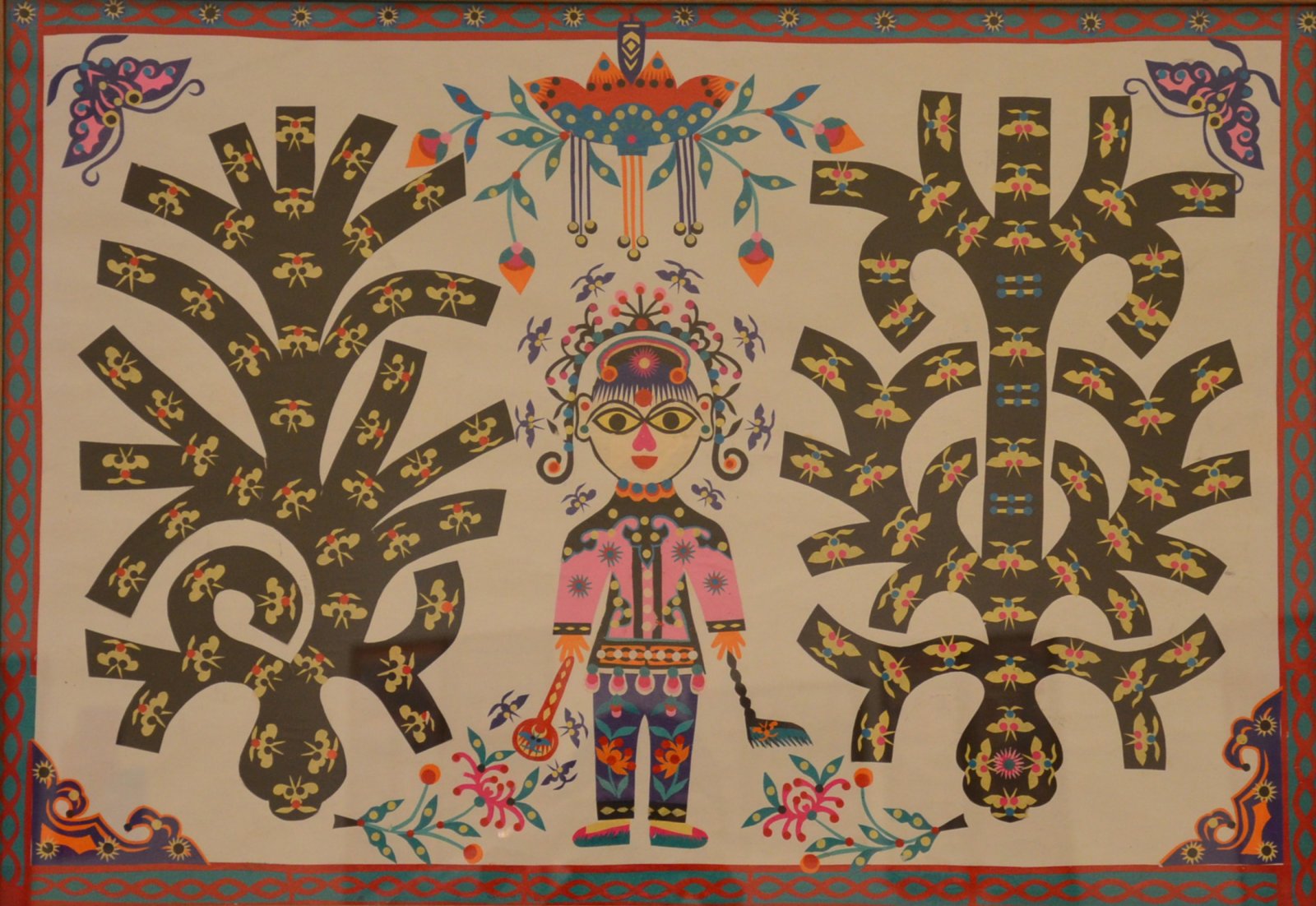 庫淑蘭剪紙作品《空空樹》。（香港文匯網記者張仕珍 攝）