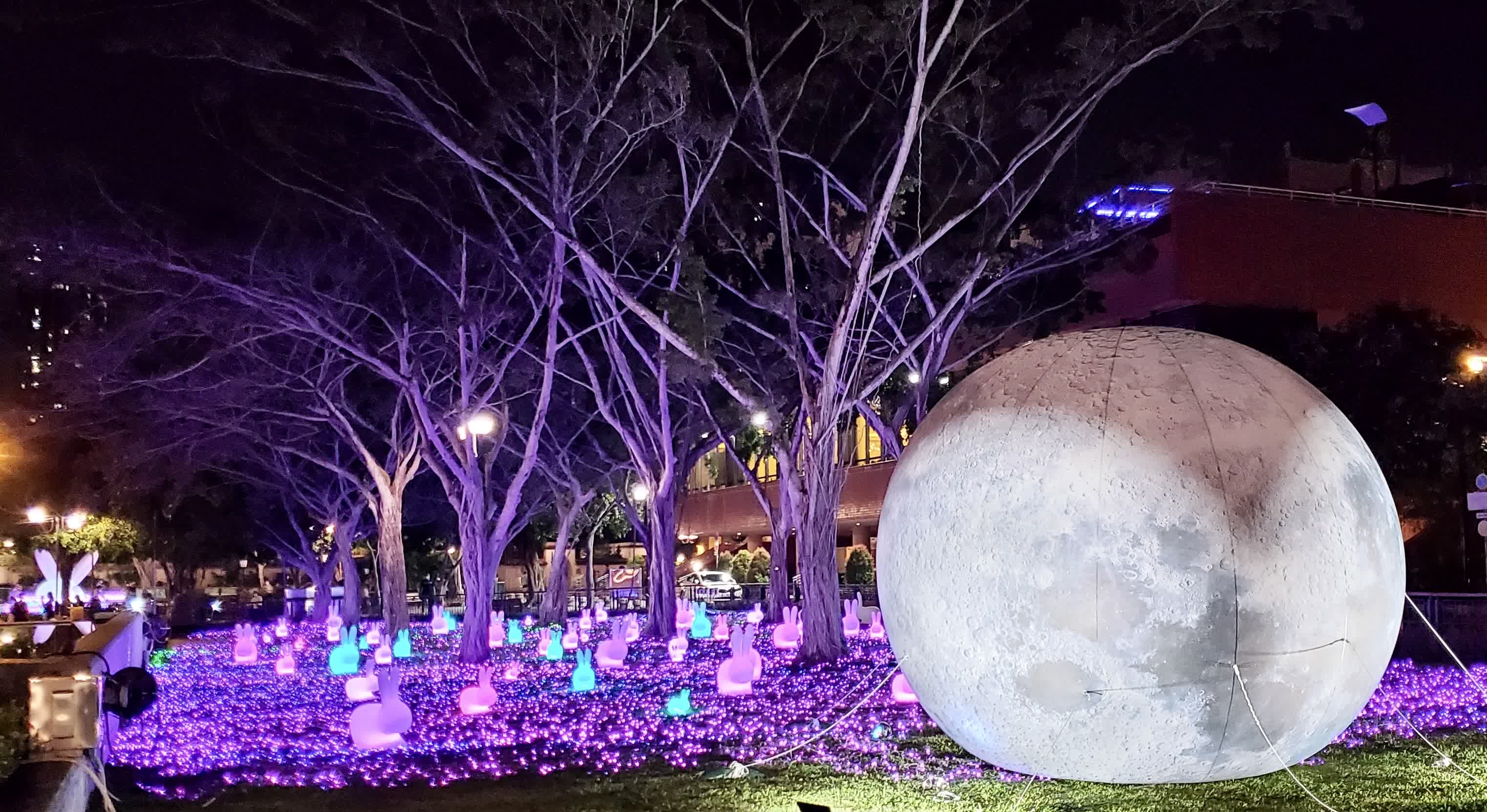 「圓月」主題光影裝置。（受訪者供圖）