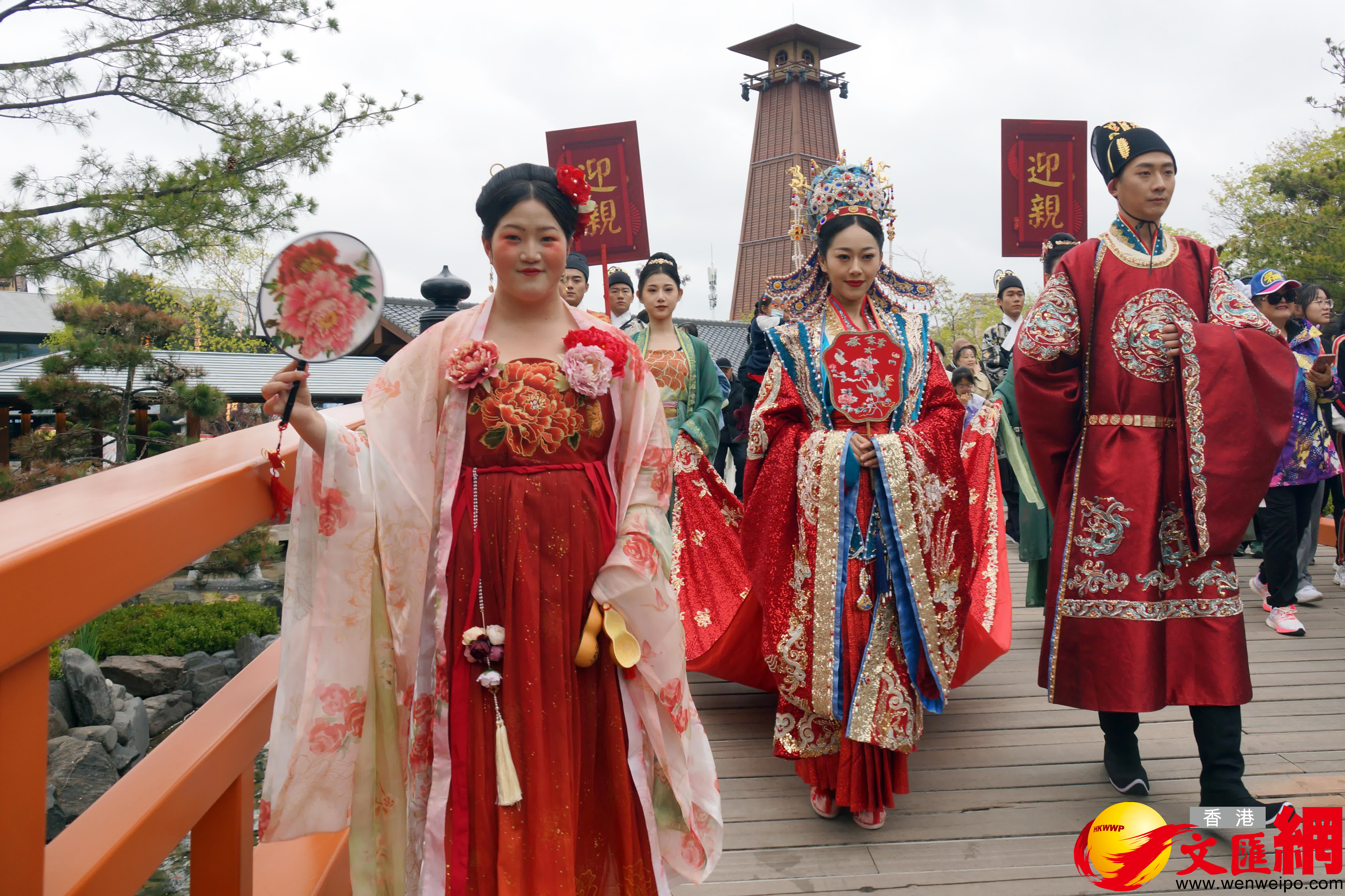 「公主出嫁狀元郎」沉浸式國風婚禮大典。（記者宋偉 攝）