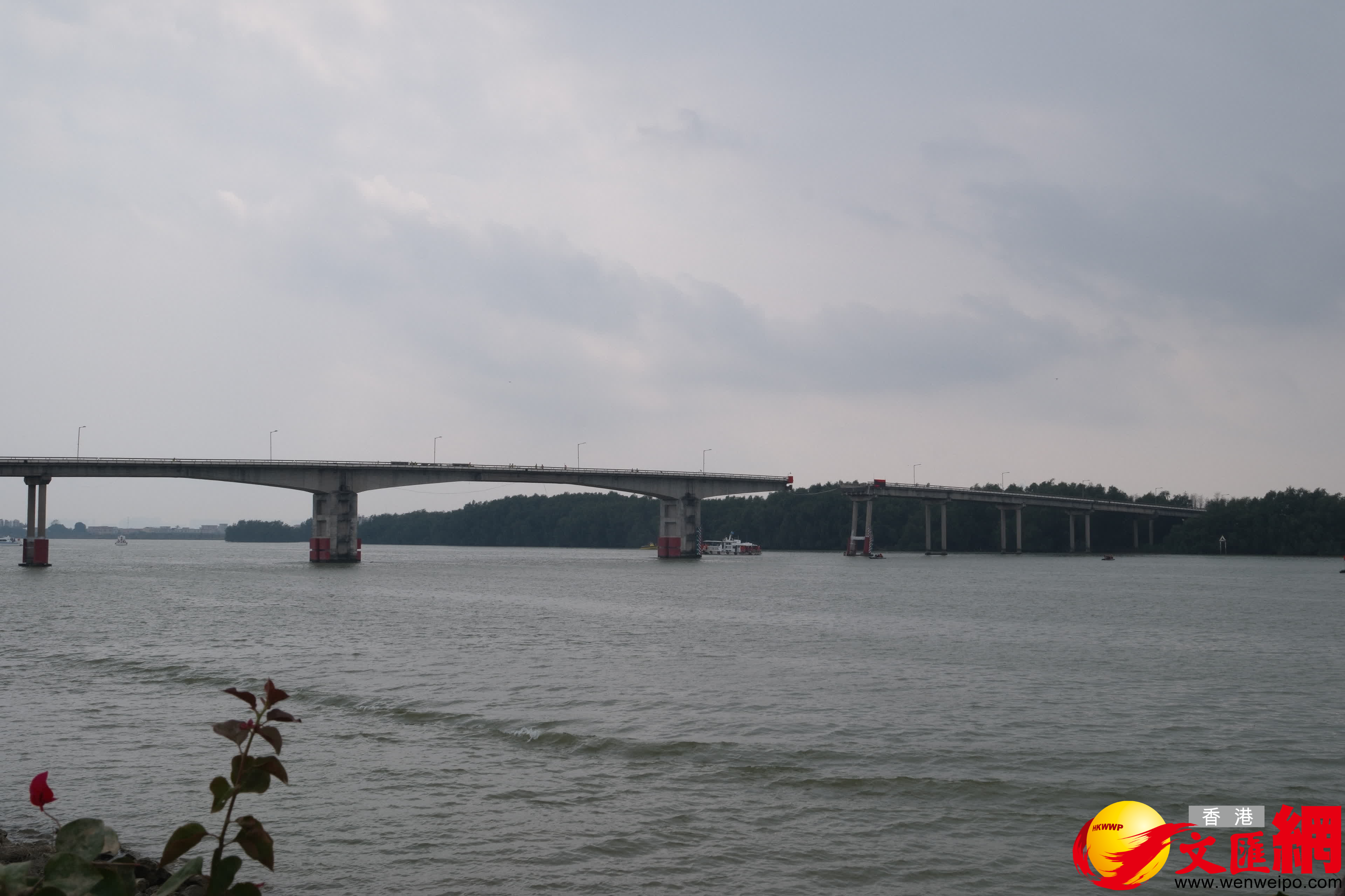 瀝心沙大橋是連接南沙經濟技術開發區與三民島的主要通道。大橋全長787米，建成於1992年。（記者帥誠攝）