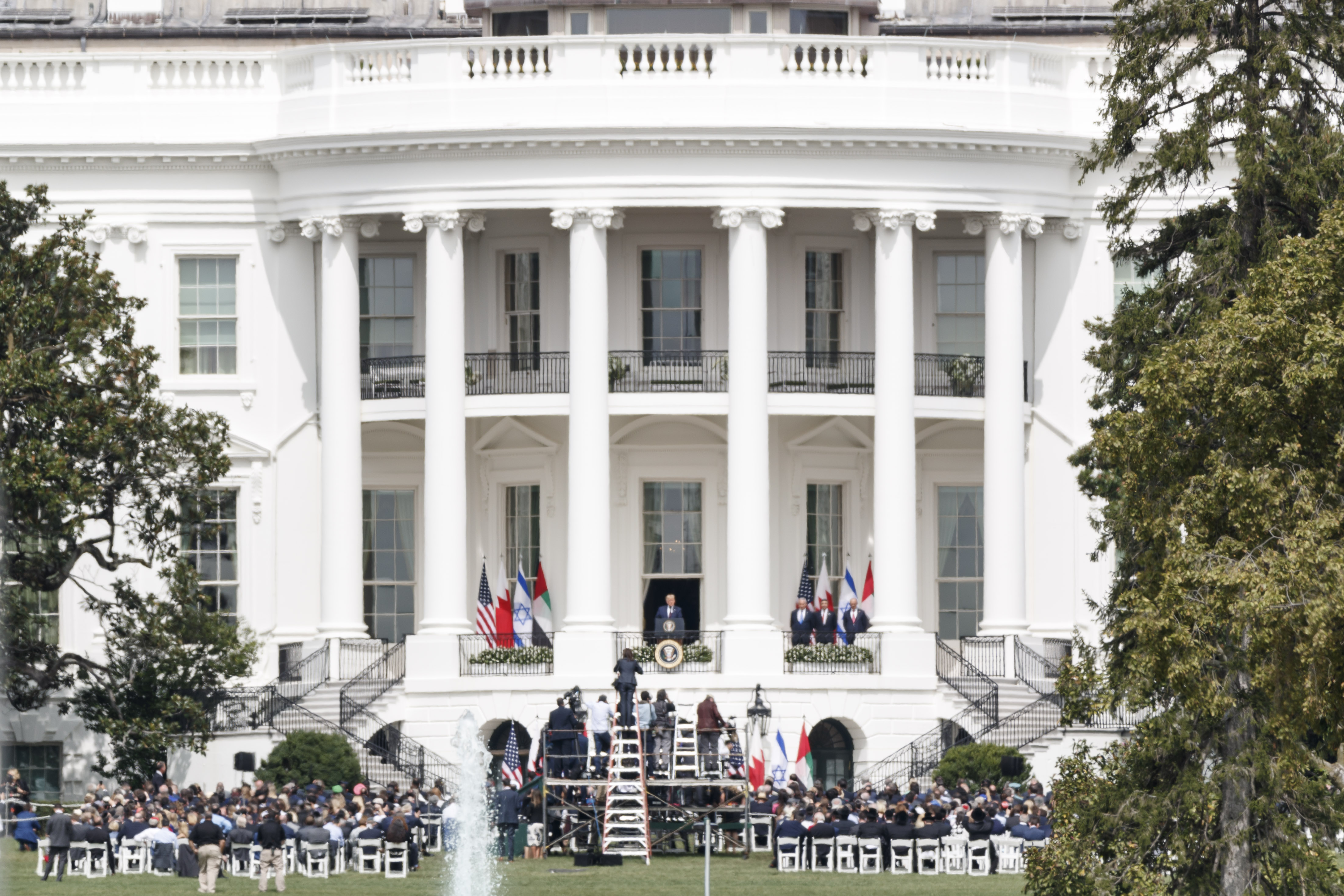 9月15日，美國華盛頓白宮舉行以色列與阿聯酋和巴林關係正常化協議簽署儀式。 （新華社）