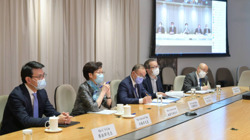 林鄭晤商會及業界代表 為上京商惠港措施做準備 林鄭晤商會及業界代表 為上京商惠港措施做準備