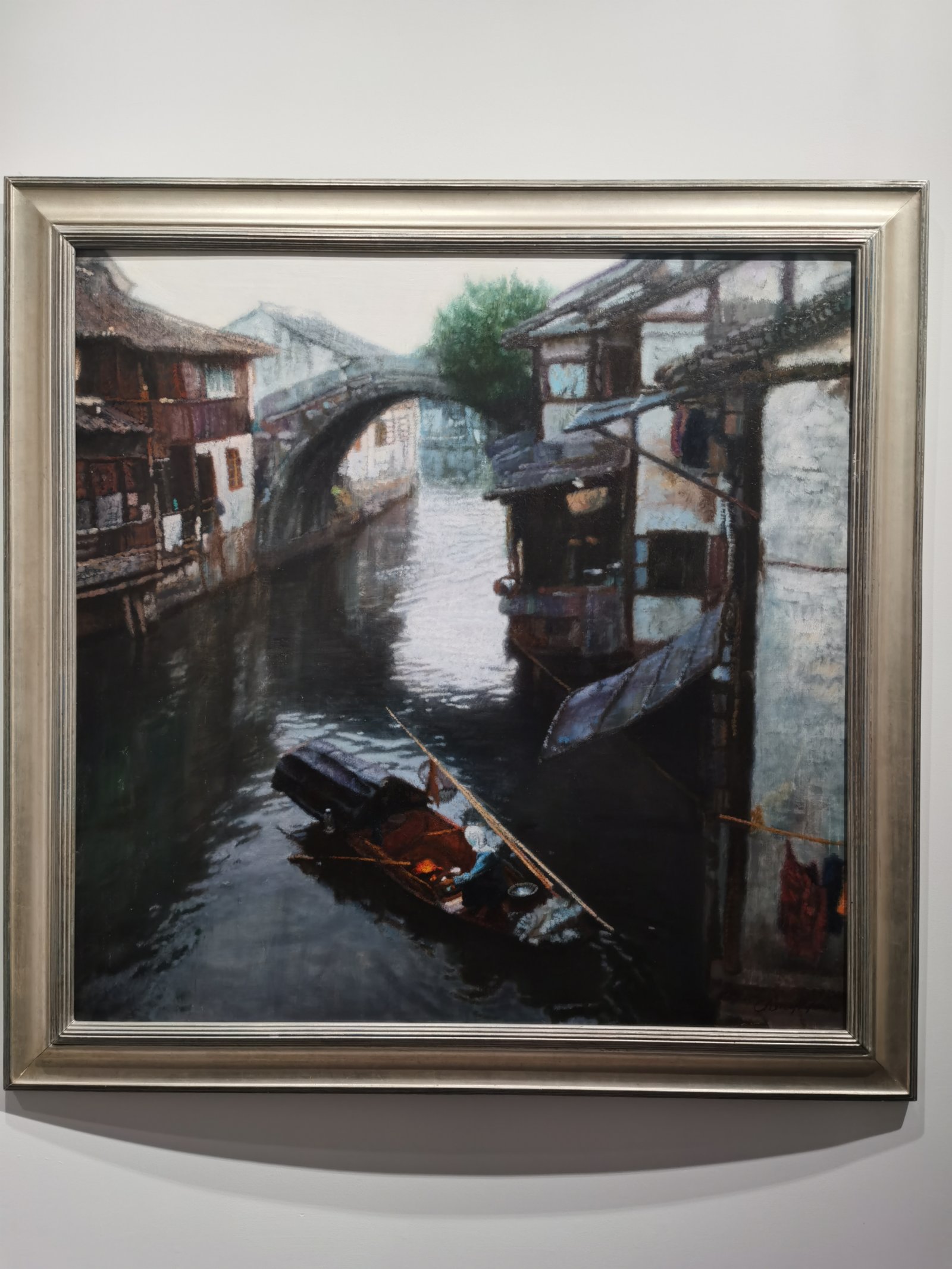 陳逸鳴收藏的陳逸飛原作《寧靜的傍晚》,1984年作。記者張帆 攝 陳逸鳴收藏的陳逸飛原作《寧靜的傍晚》,1984年作。記者張帆 攝