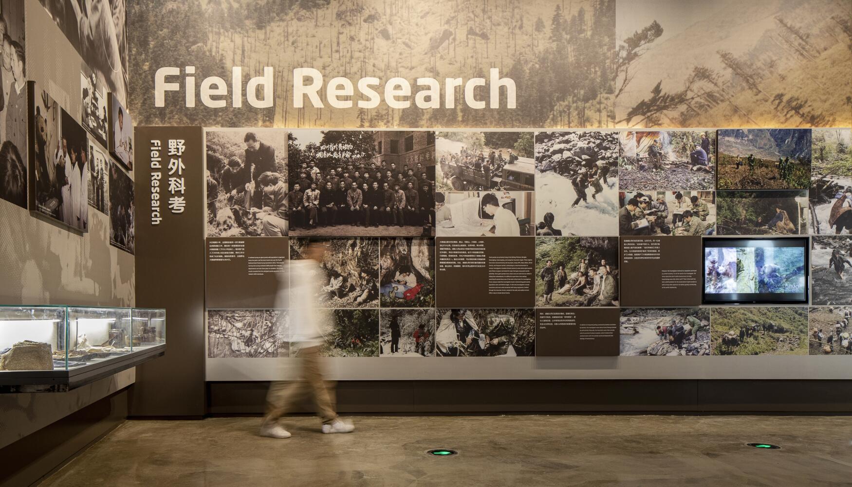 該博物館設有七大展區，展示大熊貓發現、保護的歷程（受訪者供圖）