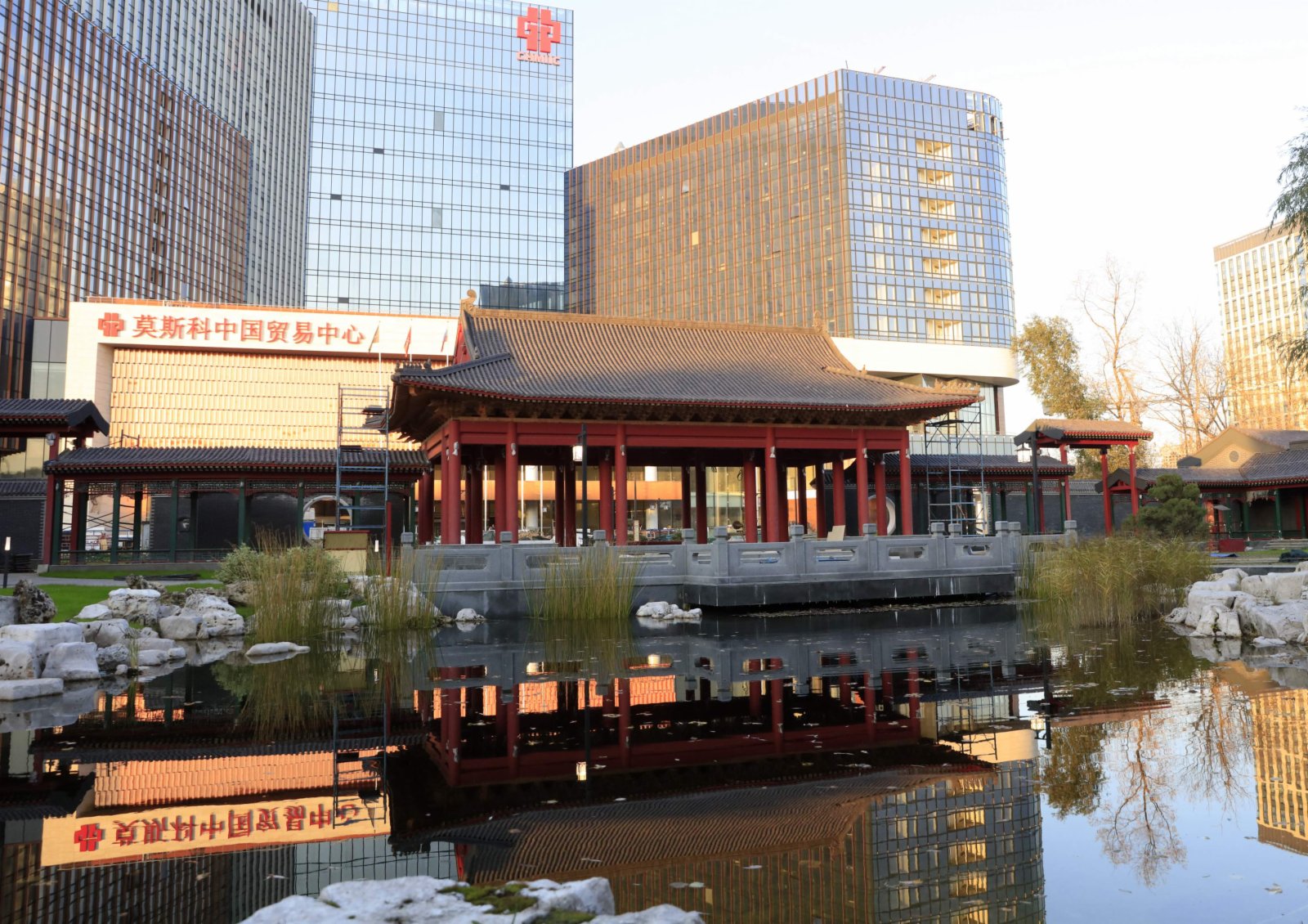 當地時間10月6日，莫斯科中國貿易中心建設已完成，即將試營業。(中新社)
