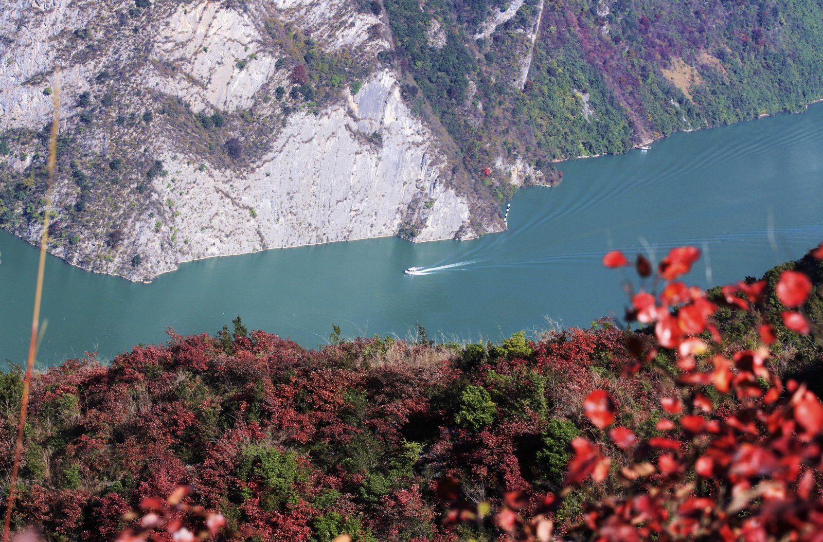 長江三峽巫峽冬景。（新華社）