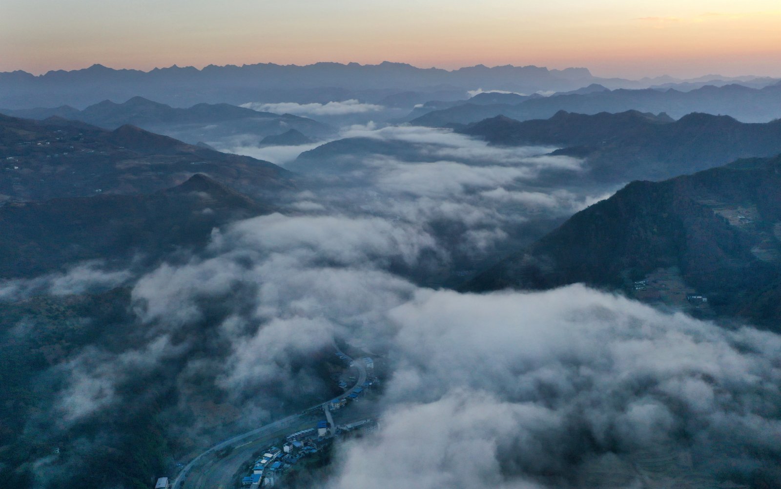 11月23日拍攝的廟山寨景區（無人機照片）。（新華社）