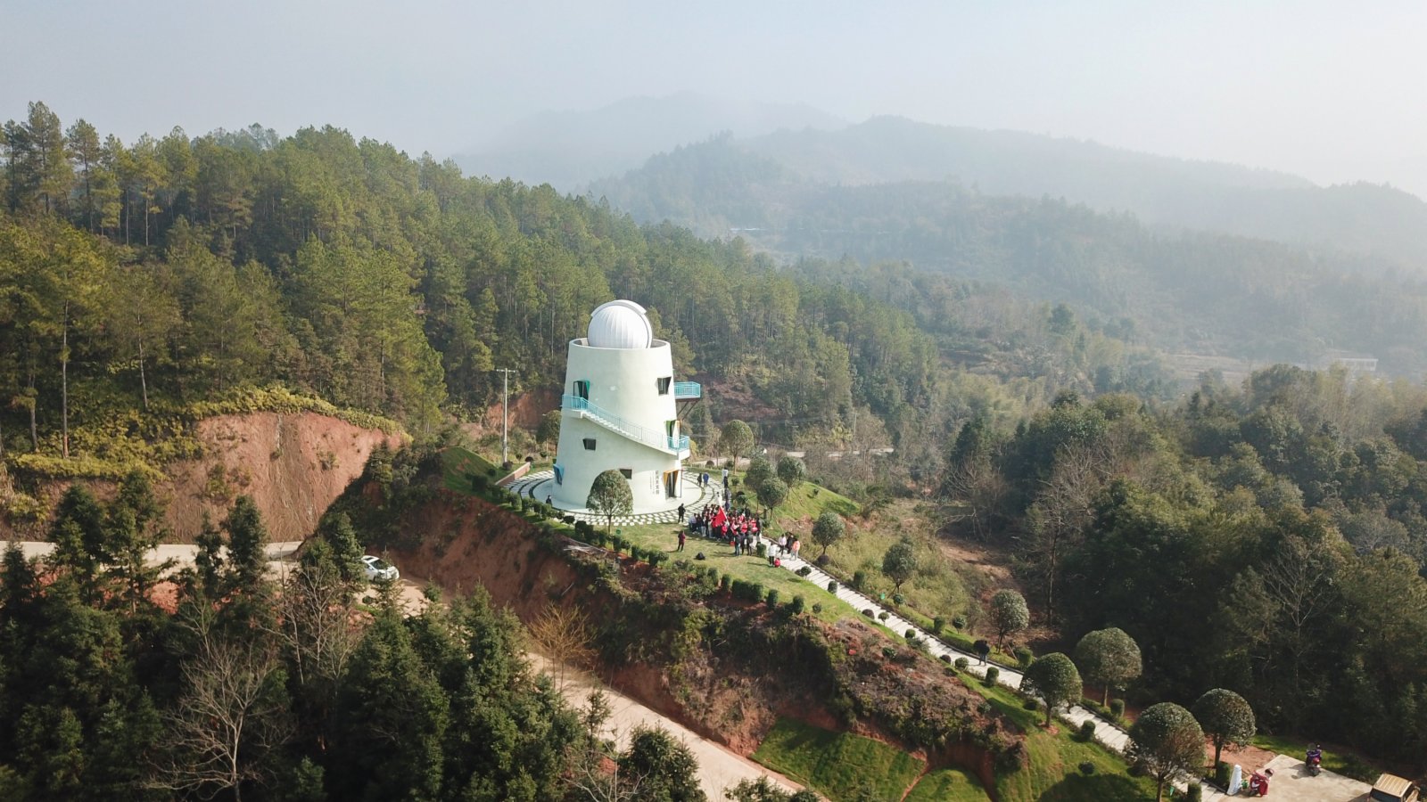 這是湖南省瀏陽市小河鄉的星河天文台（1月19日攝，無人機照片）。（新華社）