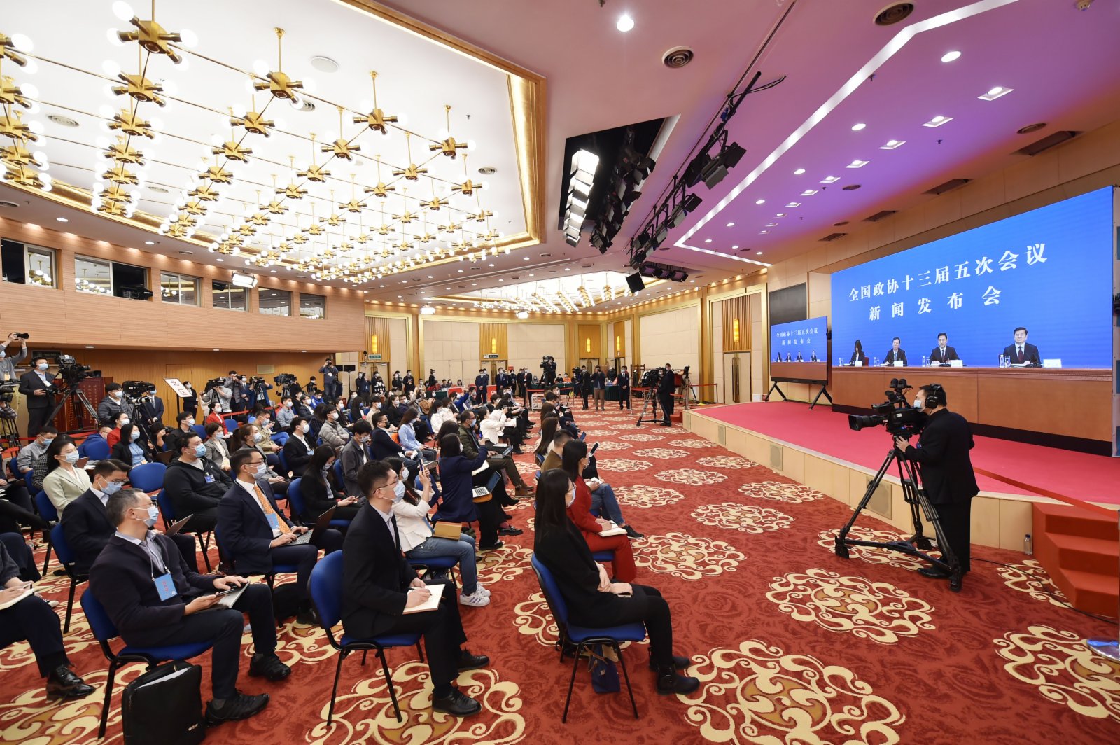 全國政協十三屆五次會議新聞發布會在北京舉行。（新華社）