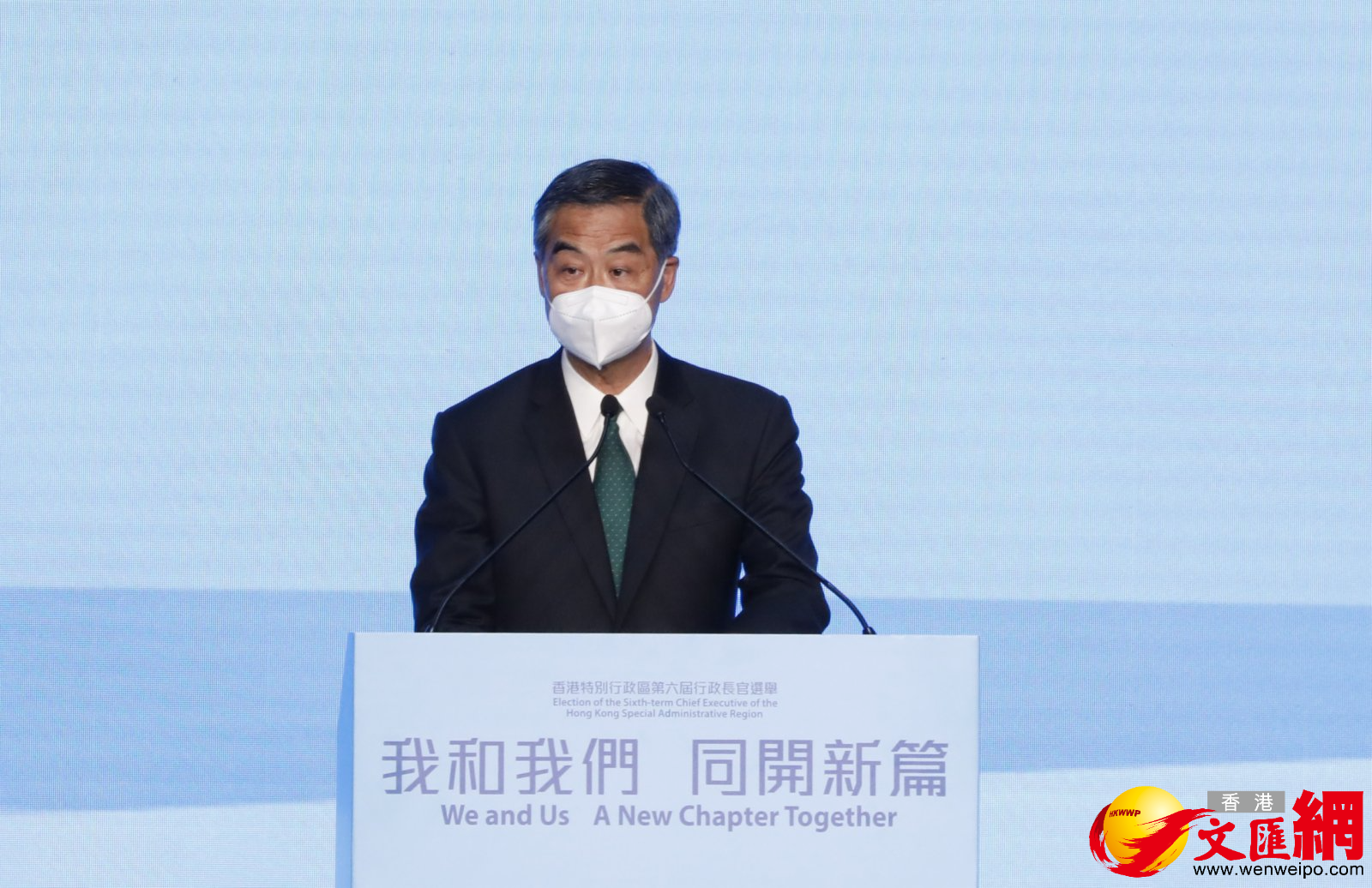 全國政協副主席梁振英表示，香港社會更需要「上下同欲」，要減少空轉內耗。 （香港文匯報記者攝）