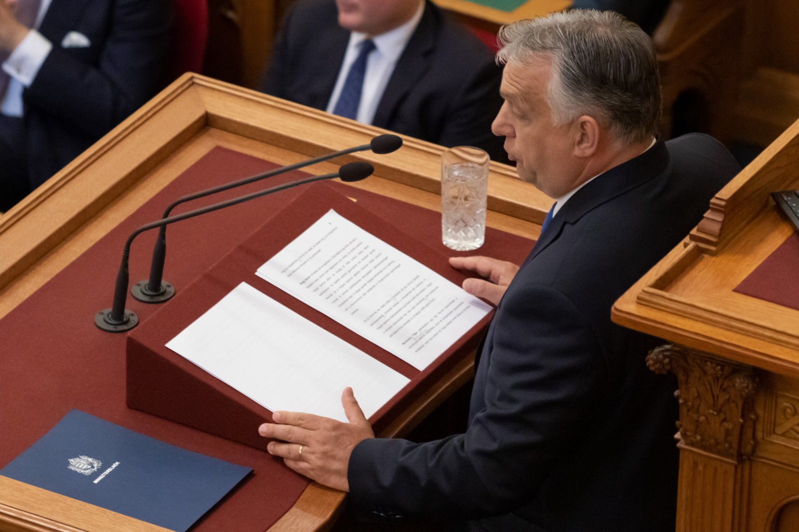 5月24日，在匈牙利布達佩斯國會大廈，匈牙利總理歐爾班在新一屆政府宣誓就職前發表講話。（新華社）