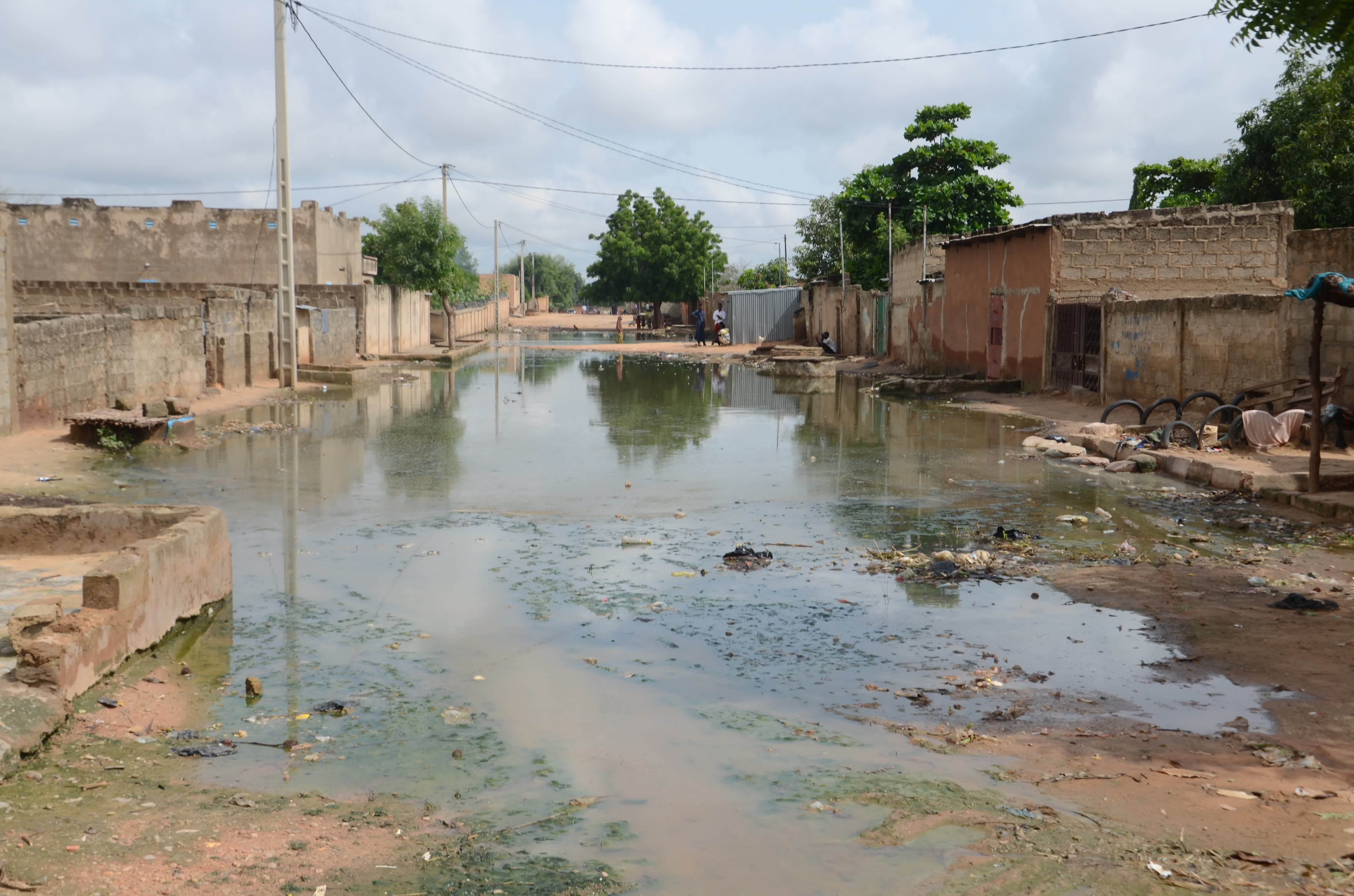 這是尼日爾南部馬拉迪地區一個積水的村莊（9月2日攝）。（新華社）