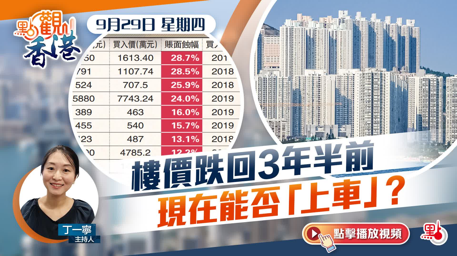 點觀香港｜樓價跌回3年半前　現在能否「上車」？
