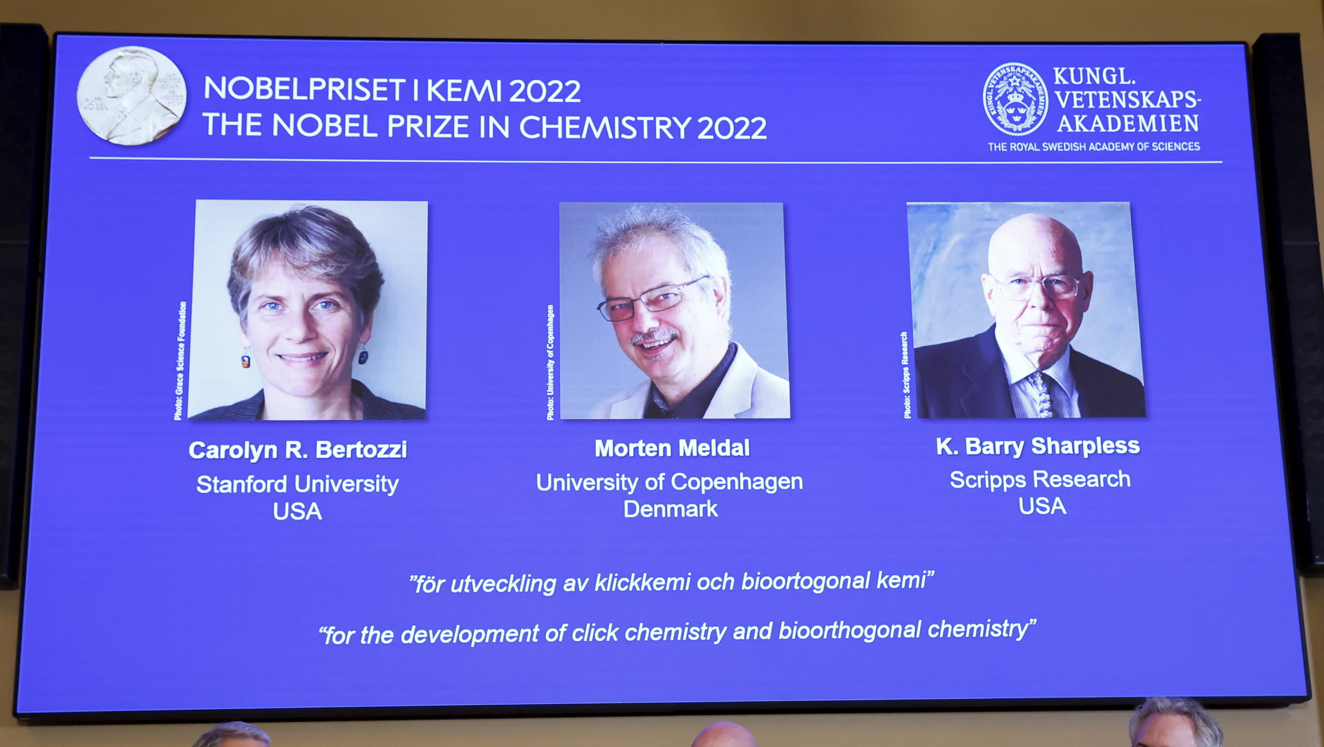 三名科學家分享2022年諾貝爾化學獎