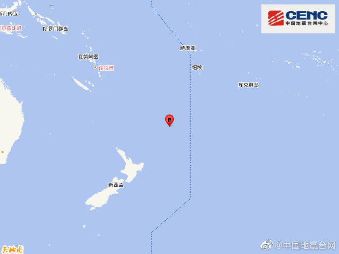新西蘭克馬德克群島临远洋域發生7.0級地震