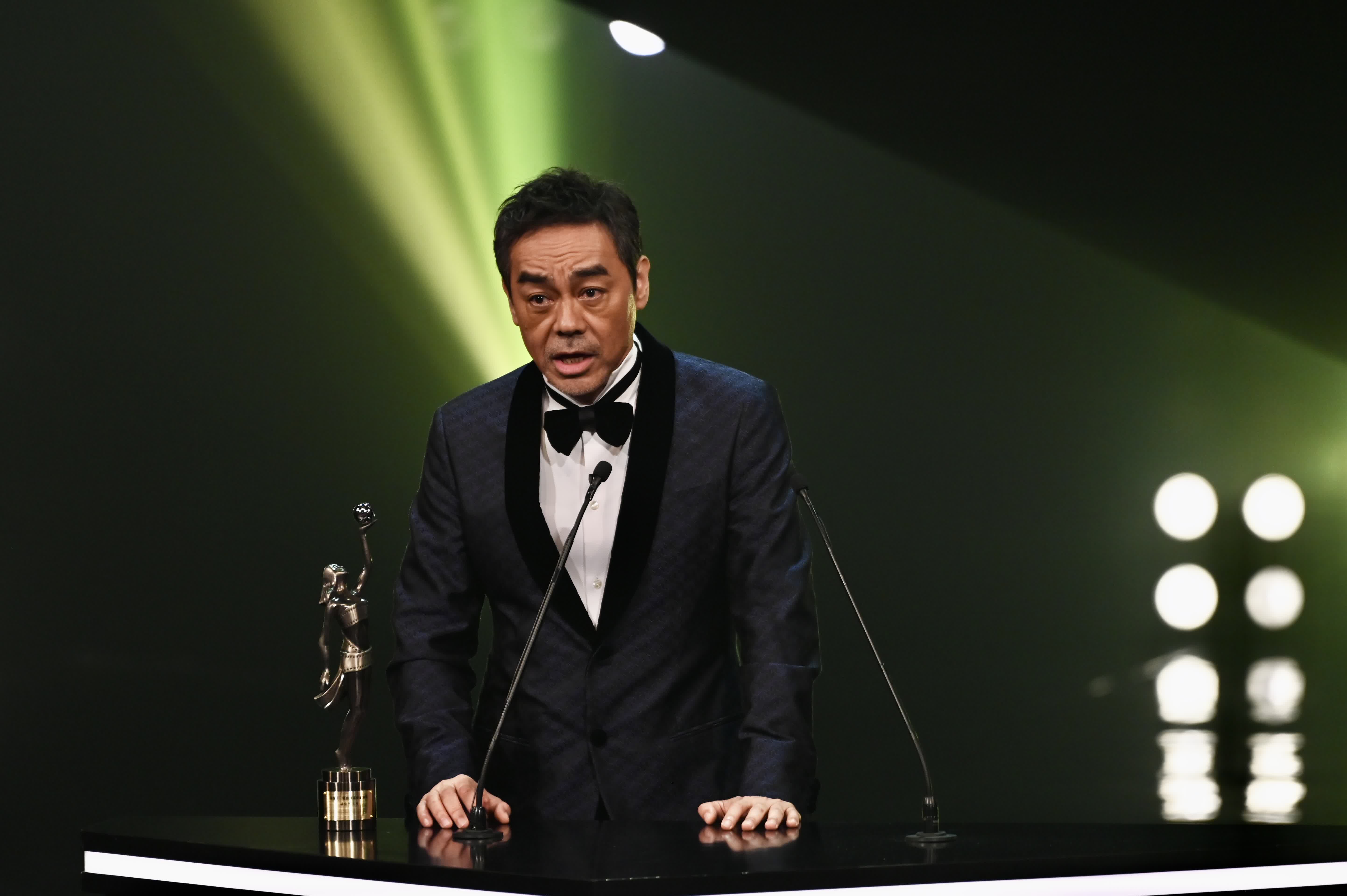 4月16日，香港演員劉青雲以電影《神探大戰》的角色奪得香港電影金像獎「最佳男主角」。（中新社）