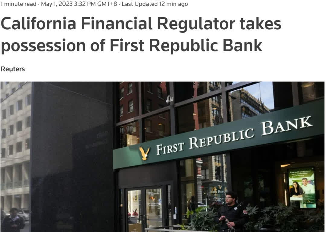 美國又一家大銀行被接管