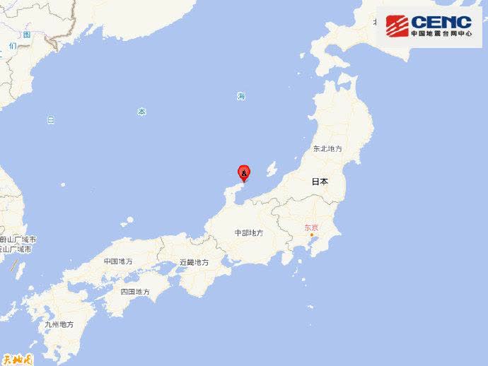 日本本州西岸远洋临近發生6.7級摆布地震