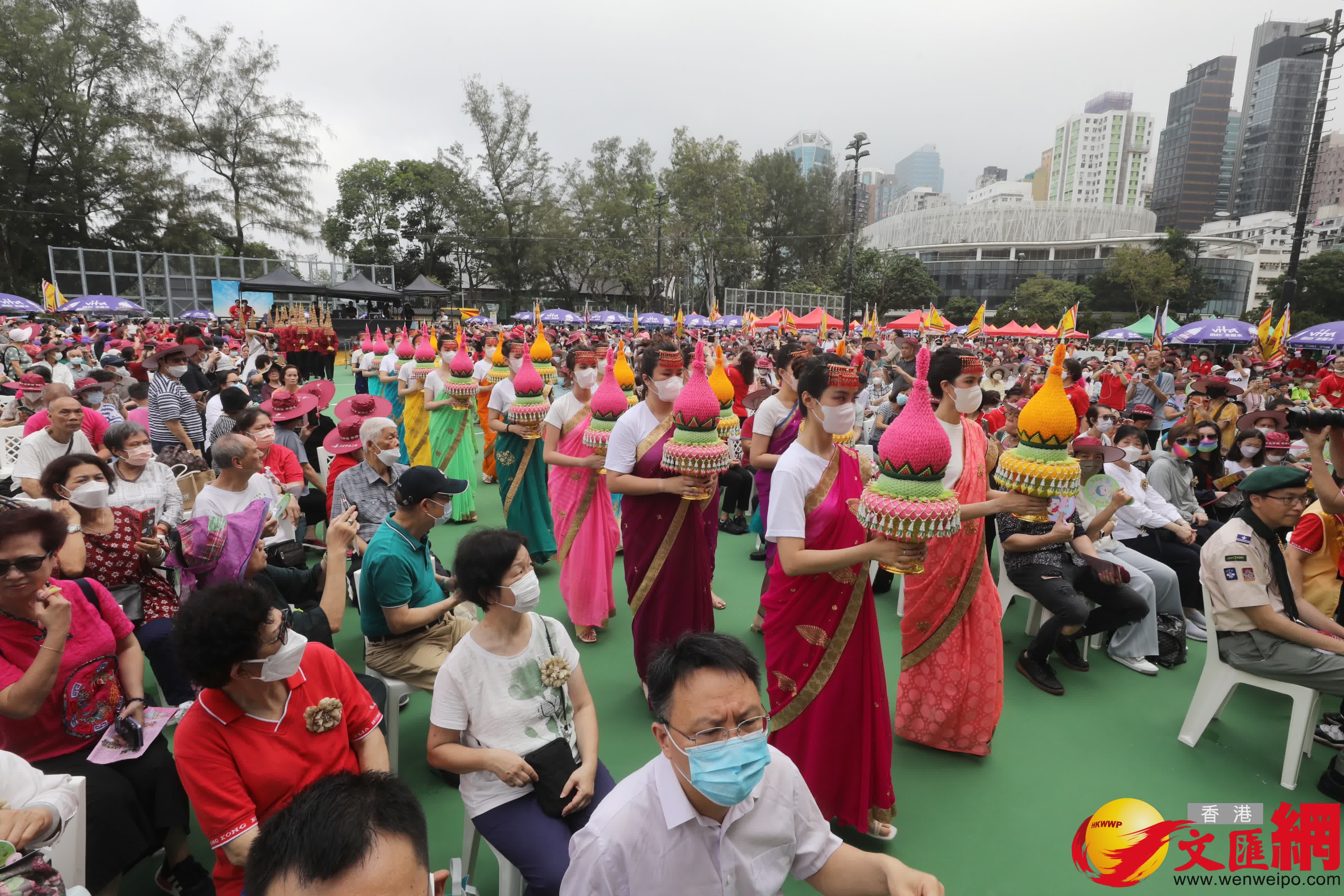 5月26日，「佛誕浴佛 蔬食文化嘉年華2023」在港島維園舉行。（香港文匯報記者陳大文攝）