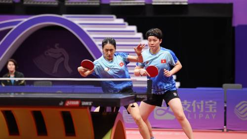 （有片）港隊杜凱琹朱成竹擊敗韓國　挺進乒乓球女雙八強
