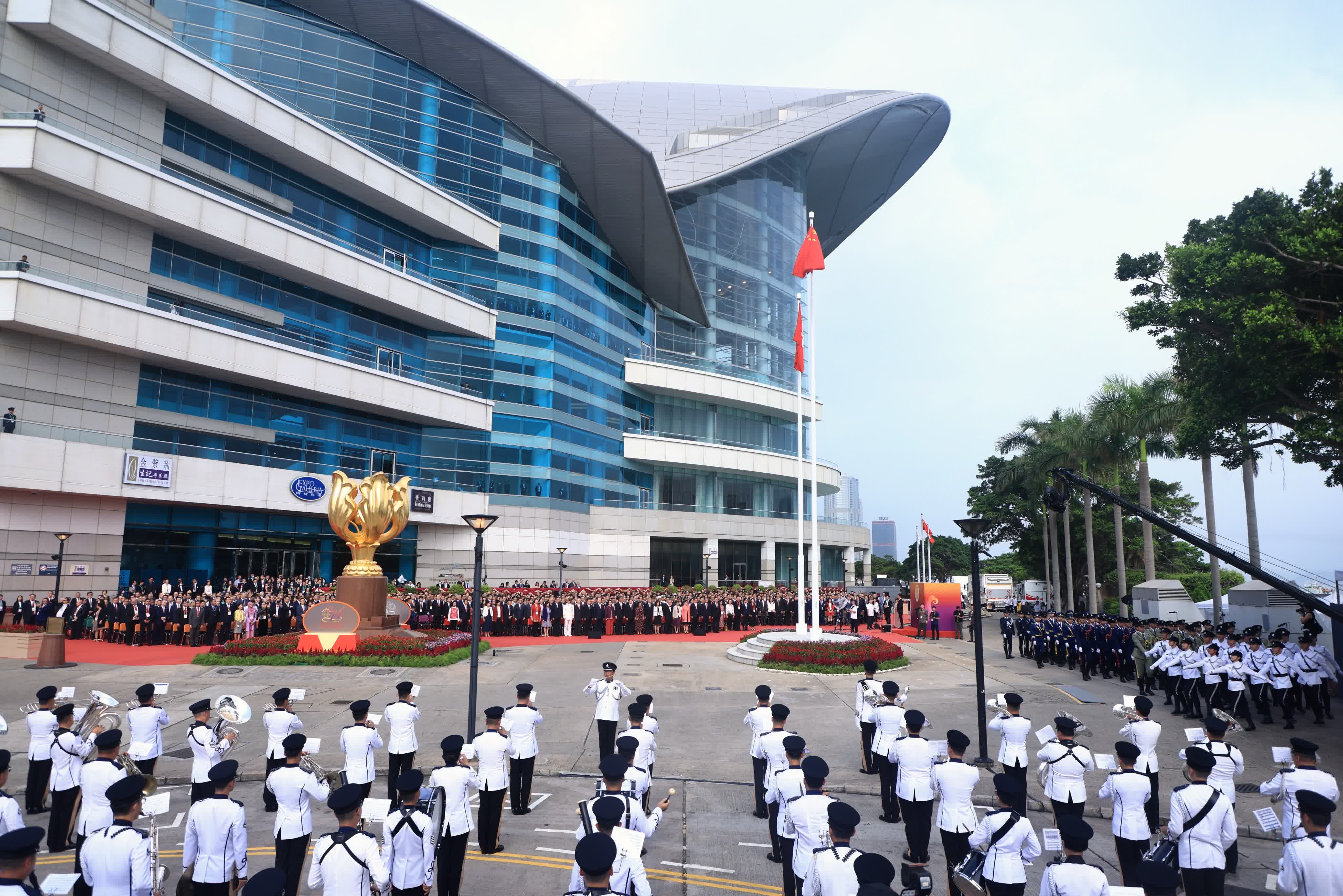 升旗儀式。（香港中通社）