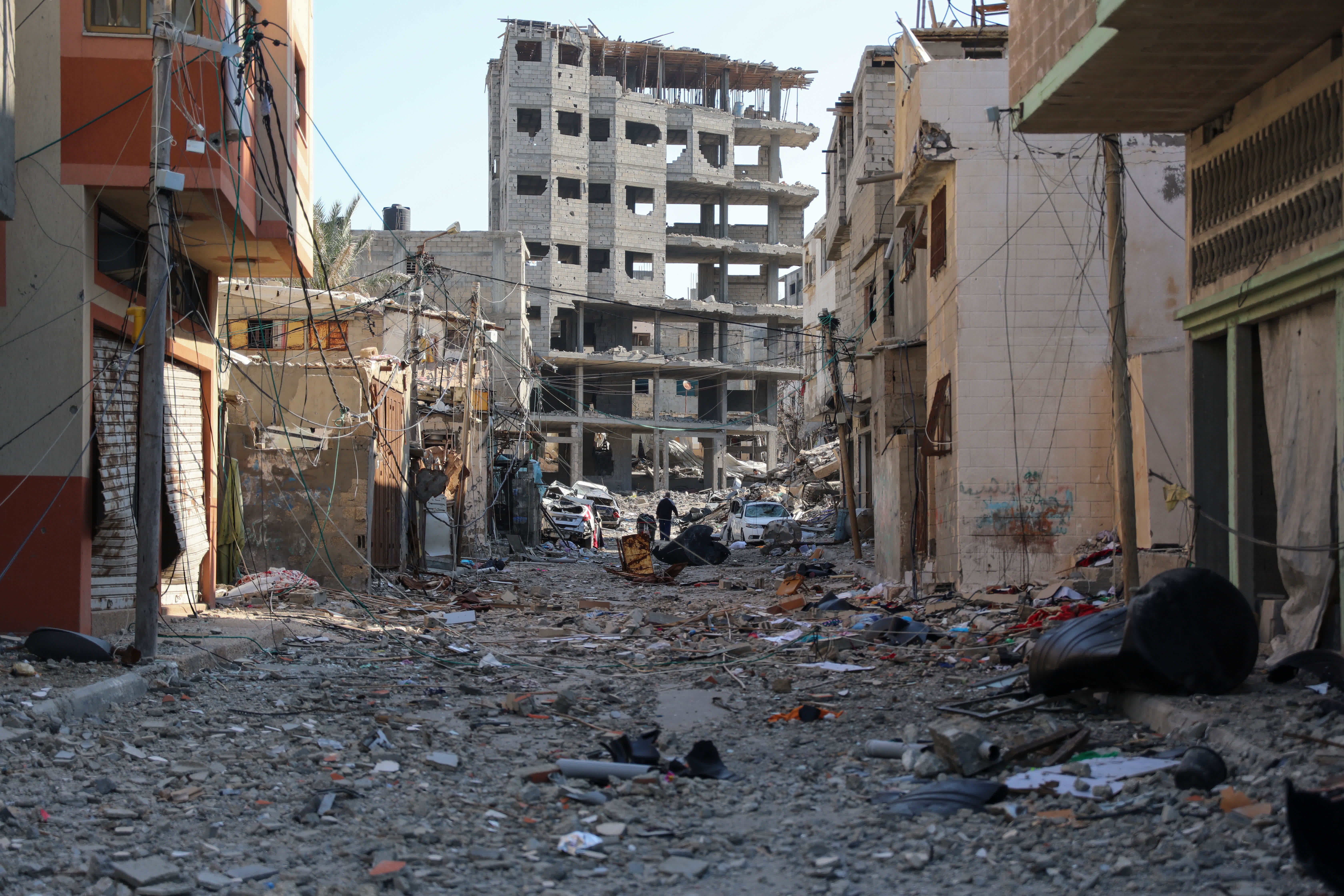 這是11月29日拍攝的停火中的加沙城一角。（新華社）