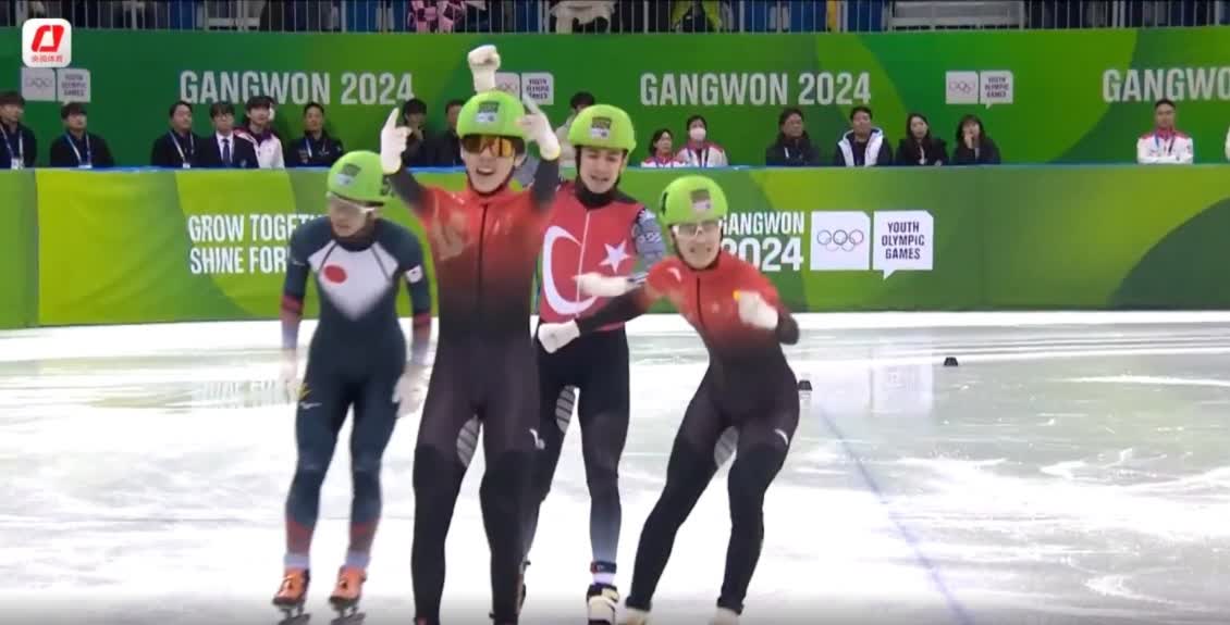 張心喆獲得冬青奧會短道速滑男子1000米冠軍