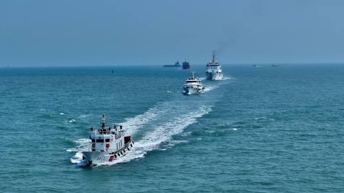 大陸海事部門在台灣海峽西側水域開展聯合巡航