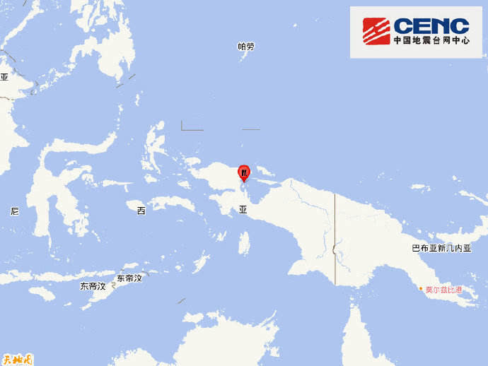 印尼西巴布亞省附近海域發生5.8級地震