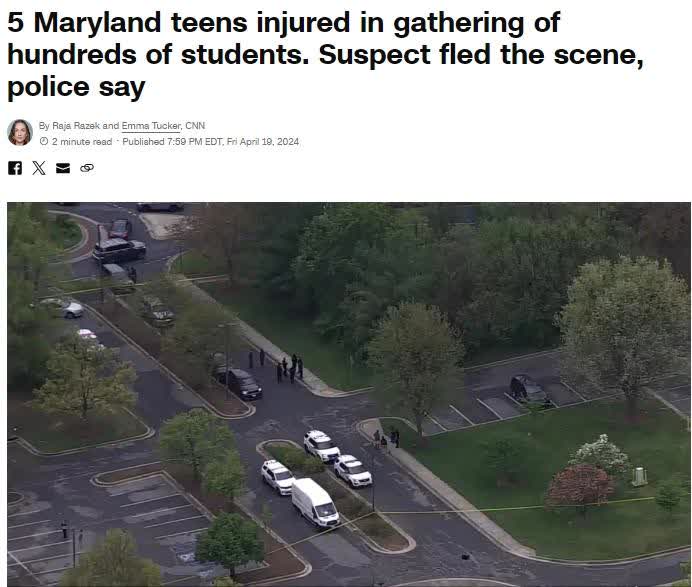 美國馬里蘭州發生槍擊使命　5名青少年受傷