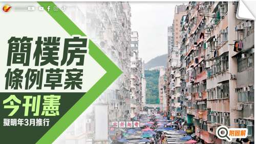 簡樸房條例草案刊憲　擬明年3月推行（附詳情）