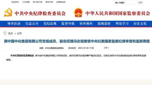 打虎！原中國中化集團有限公司副總經理馮志斌被查