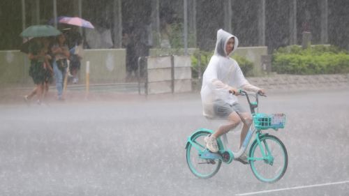 圖集︱紅雨下的行人
