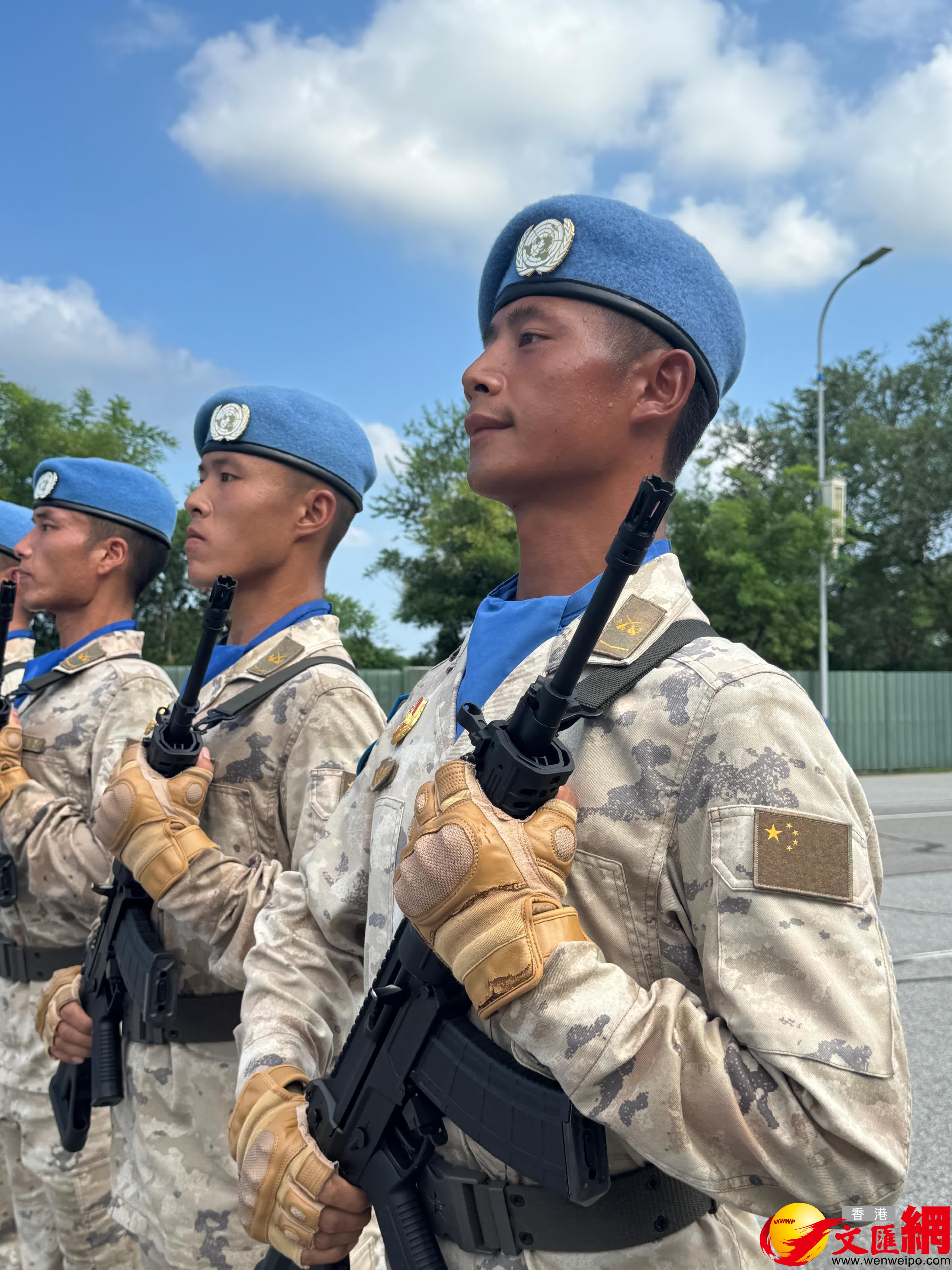九三閱兵將近，記者探訪閱兵訓練場，觀摩採訪徒步方陣、聯合軍樂團訓練情況。（香港文匯網記者　李暢　攝）