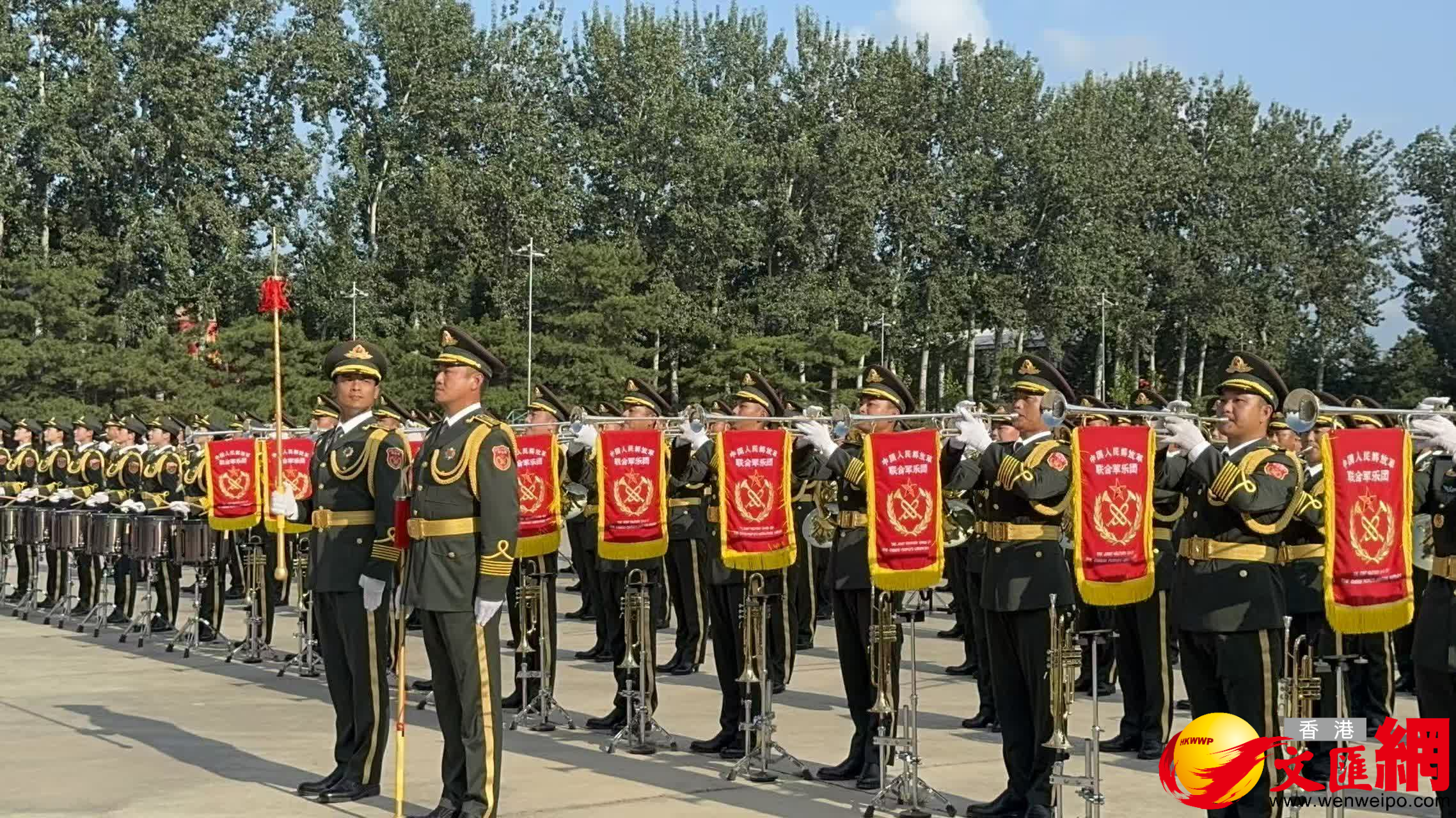 九三閱兵將近，記者探訪閱兵訓練場，觀摩採訪徒步方陣、聯合軍樂團訓練情況。（香港文匯網記者　馬靜　攝）