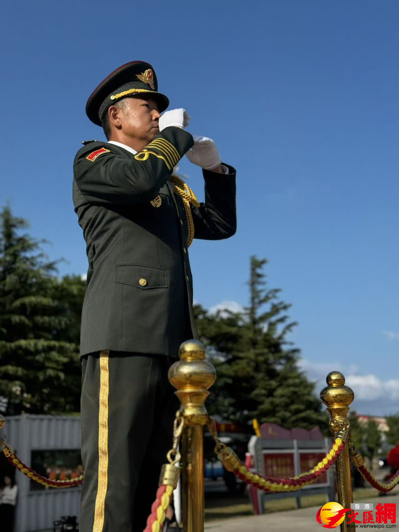 九三閱兵將近，記者探訪閱兵訓練場，觀摩採訪徒步方陣、聯合軍樂團訓練情況。（香港文匯網記者　馬靜　攝）