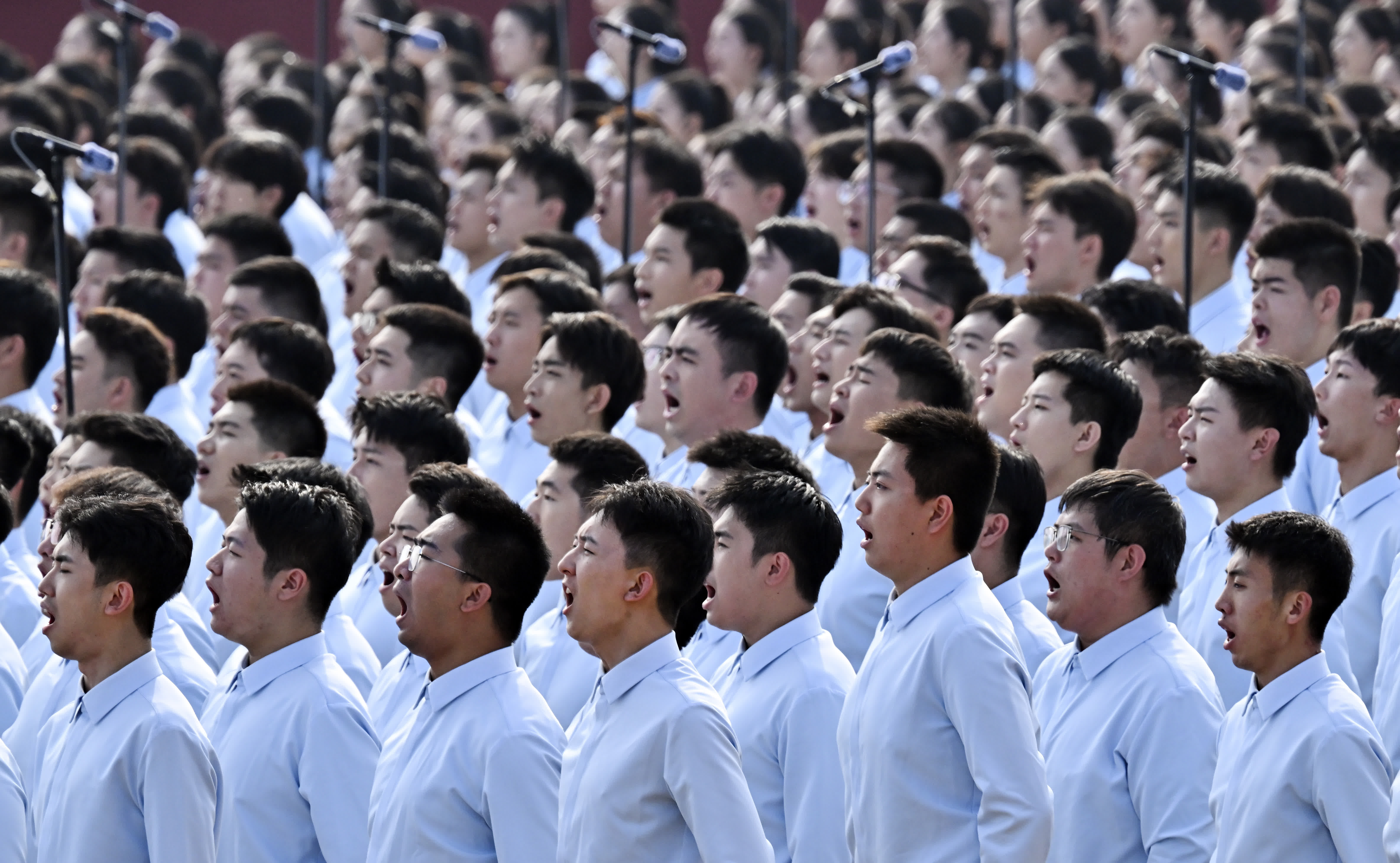 這是合唱團在演唱。新華社
這是合唱團在演唱。新華社