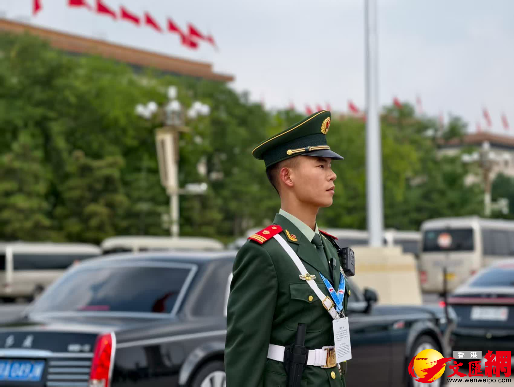 武警正在執勤。（香港文匯網記者　馬曉芳　攝）
