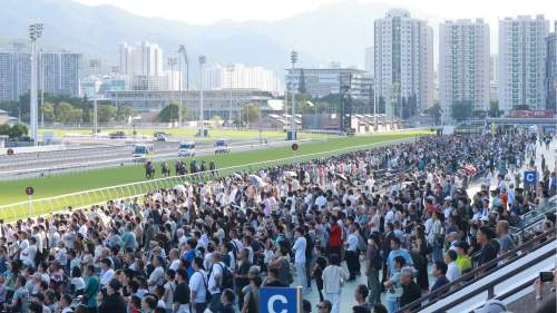 （有片）國慶賽馬日沙田馬場人氣旺