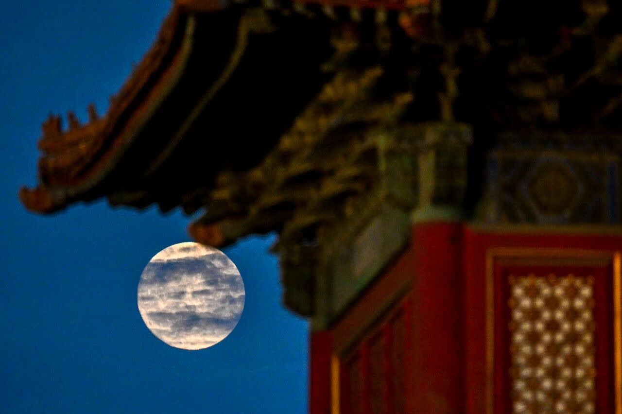 中秋月亮美圖。（新華社）
