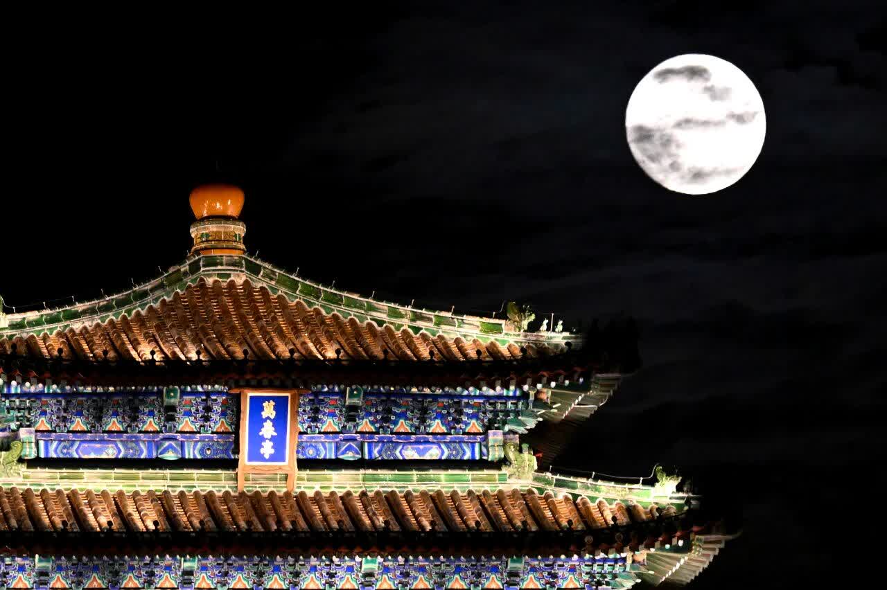 中秋月亮美圖。（新華社）