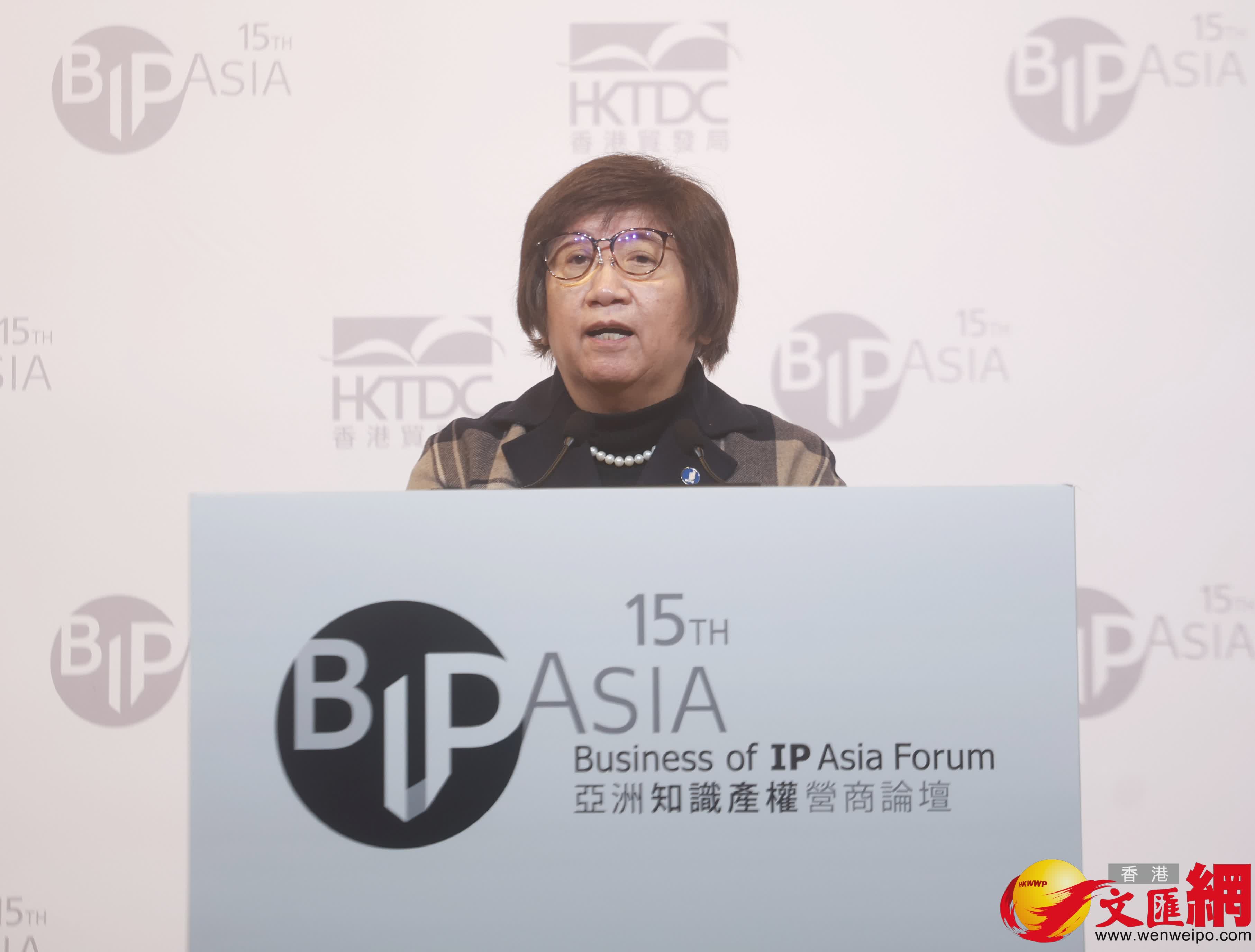 世界知識產權組織副總幹事王彬穎（香港文匯報記者郭木又攝）